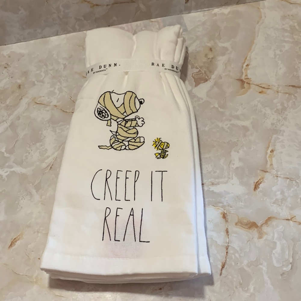 Peanuts: Rae Dunn Halloween theme 2 piece kitchen tea towels